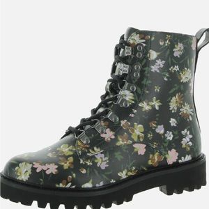Sanctuary Mode Floral Leather Lace-up Combat Boots 10M NWOB